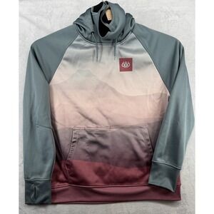 686 Snowboarding Hoodie w/ Neck Gaiter Multicolor Men's L 23X28 READ